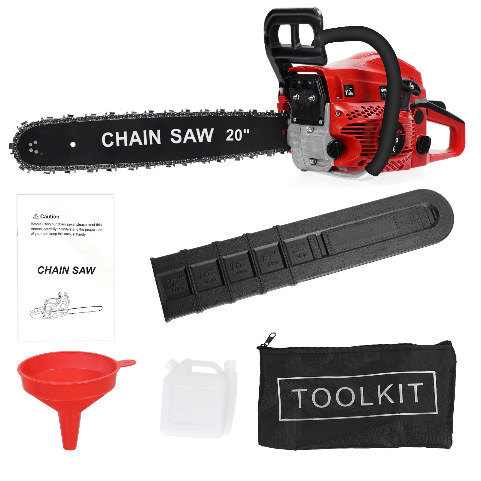 Amazon.com : JENPECH Gas Chainsaw 20 Inches, 58CC Cordless Chain